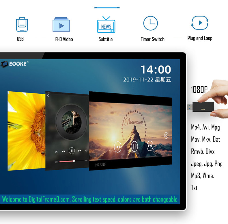 Playlist editor for providing a customized signage program