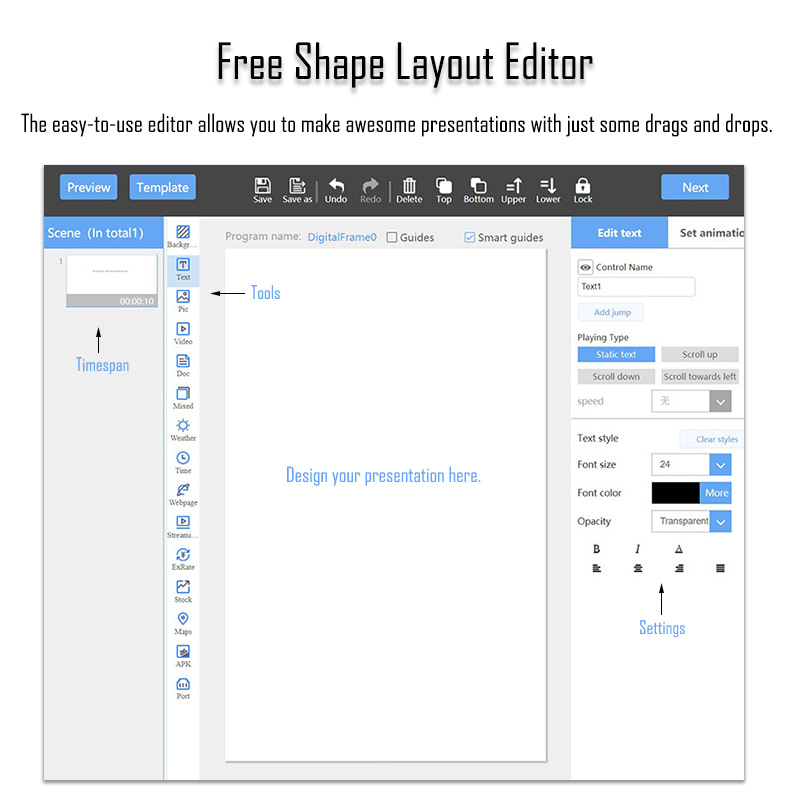 Layout editor Layout editor