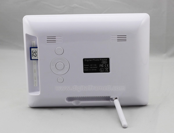 The back of 7 extraslim digital photo frame
