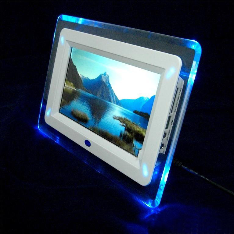 Full Function 7" Digital Frames With Blue Backlight